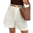 thumbnail image 6 of BLVB Womens Dress Shorts for Women High Waisted Trouser Summer Business Dressy Casual Pleated Wide Leg Work Shorts, 6 of 6
