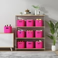 thumbnail image 5 of 6 Pack Pink Storage Bins with Lids Stackable Storage Container for Organizing, Storage Boxes with Handle for Shelves, Cute Storage Bin for Craft, Snacks, 9.85x6.9x5.7 inch, 5 of 15