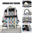 thumbnail image 3 of FORMRS Mini Backpack Purse for Women Travel Daypack Casual Shoulder Bag, Blue Checkered Daisy, 3 of 7