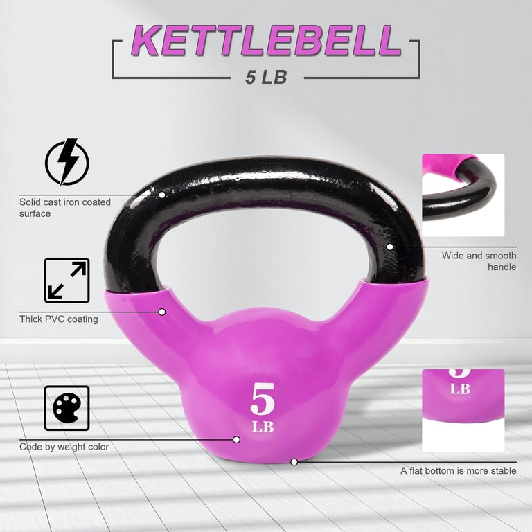 Yaheetech Kettlebell 10 kg Revêtement en Plastique Convient aux