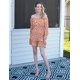 thumbnail image 4 of Vestido elegante de manga larga con cuello cuadrado y hombros descubiertos para mujer, vestido de playa con volantes florales, minivestido de cintura alta, naranja XL Sailing Electrónica, 4 of 5
