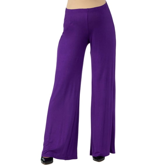 24seven Comfort Apparel Elastic Waist Flared Leg Maternity Palazzo Pants