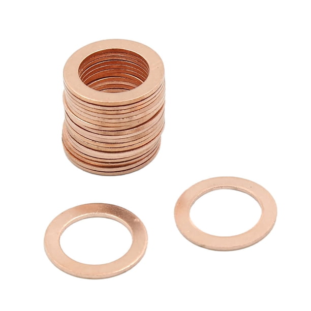 20Pcs 14mm Diámetro Interior Junta de Motor de Coche Arandela Plana de Cobre