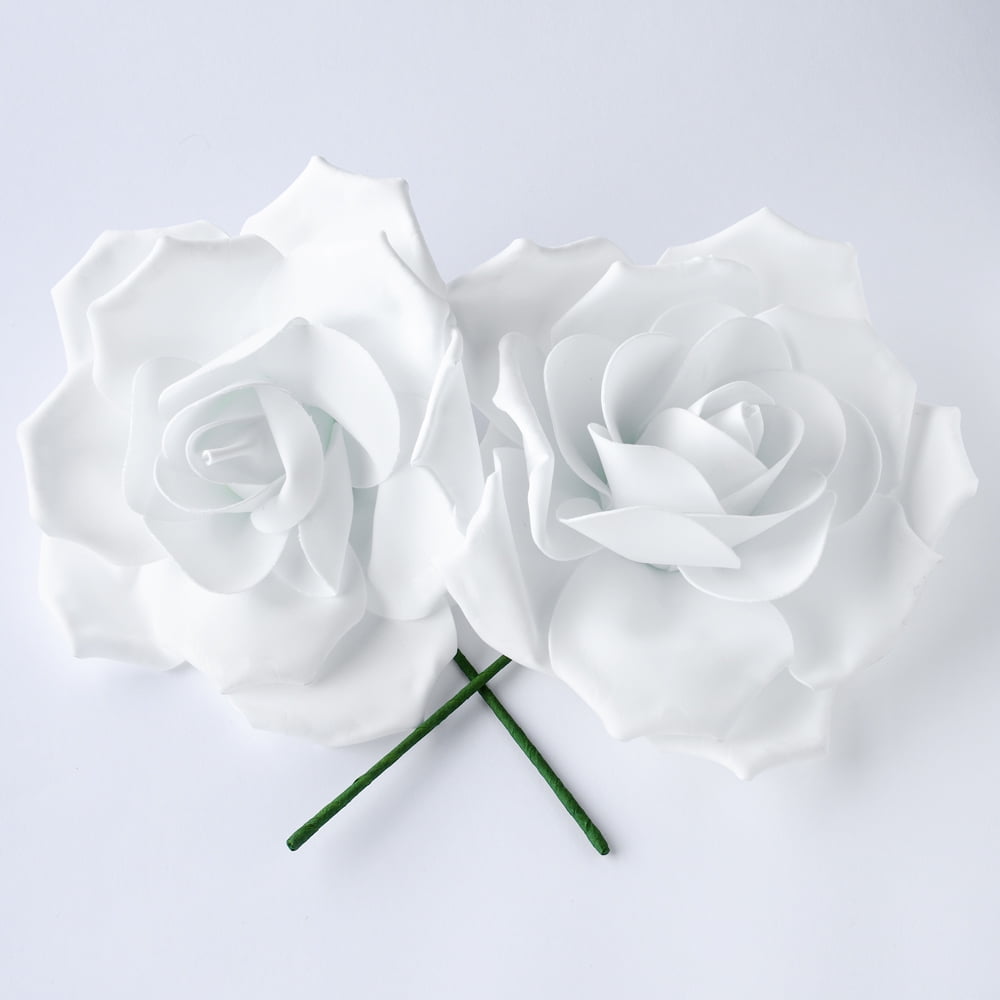 Large 12 White Rose Foam Flower Backdrop Wall Decor 3d Premade 2 Pack Walmart Com Walmart Com