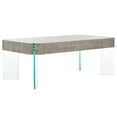 thumbnail image 4 of SAFAVIEH Katelyn Contemporary Wood Coffee Table, Light Concrete/Clear Glass, 4 of 10
