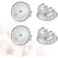 thumbnail image 2 of 4 Pairs /4pcs Locking Sterling Earring Stopper Earing Stud Flower Replacements Lifters Pads for Ears Lady Rings Droopy Stoppers Ear Girl Mm Craft S / Fancy Earrings Women Posts, 2 of 5