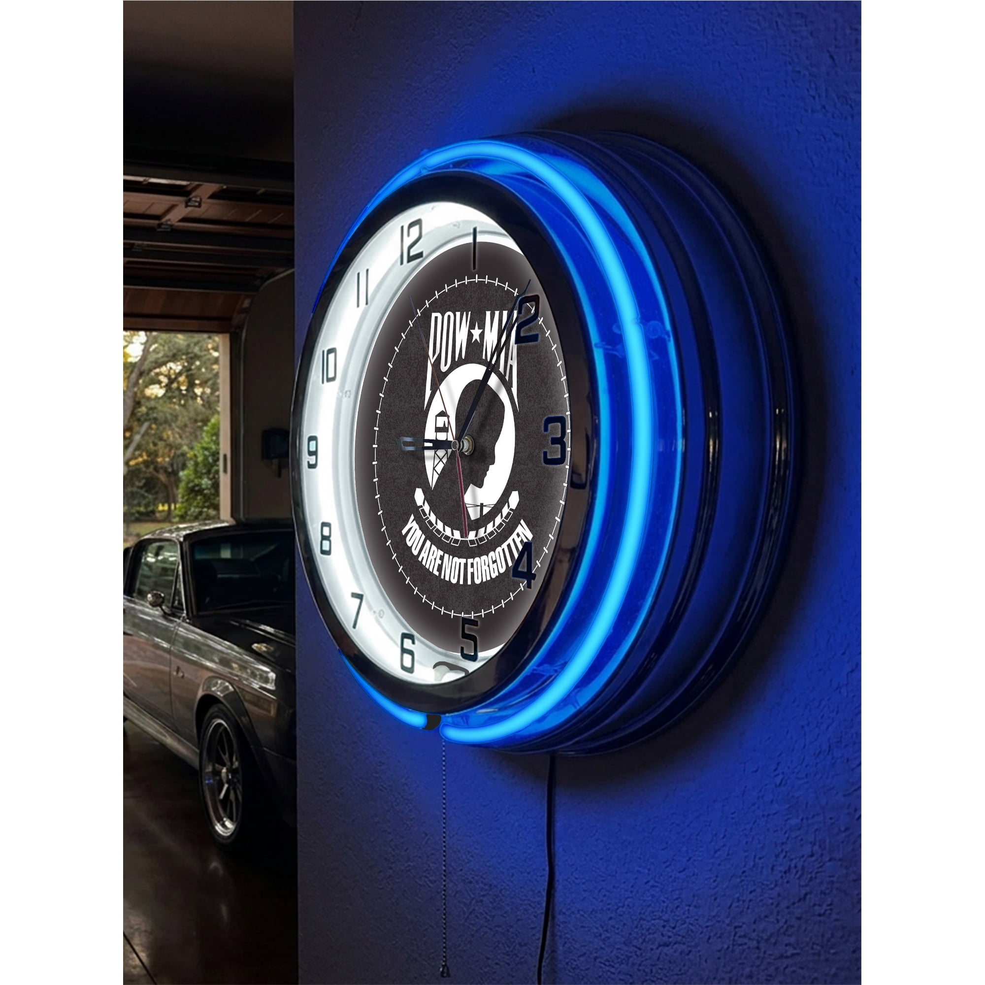 POW/MIA 19 Double Neon Wall Clock