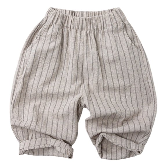 WhouRiu Boys Casual Pants Stripes Print Elastic Waist Loose Summer Pants Kids Breathable Lightweight Comfortable Trousers With Pockets,3-4 Years