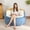 Blue+White+Yellow, variant on Oversized Bean Bag Chair, Multicolor Faux Fur Couch Filled with Soft Shredded Sponge, Large Lounger Sofa for Living Room Bedroom Dorm, Ultra Cozy Comfortable Seating, No Assembly Required, Durable Fa