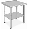 thumbnail image 4 of YUSAZENS Double Layer Stainless Steel Workbench 24 x 24 x 35 Inch, Stationary Garage Work Table No Wheels with Rear Back Panel, 4 of 8