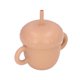 thumbnail image 3 of Taza con pajita para bebé, diseño de seta, mango antideslizante de silicona de grado alimenticio, taza para sorber de silicona antisalpicaduras con pajita, color naranja, 3 of 9