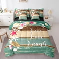 thumbnail image 1 of YST Coastal Lodge Cabin Starfish Seashell Comforter Set, 7-Piece, Tropical Summer Holiday, Queen, 1 of 4