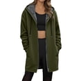 thumbnail image 3 of Shadoumai Fleece Lined Zip Up Long Hoodie Women Oversized Sharpa Long Pullover Hooded Sweatshirts Casual Long Sleeve Fall Jacket, 3 of 6