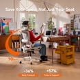 thumbnail image 3 of SIHOO B100 Office Chair, Comfy Ergonomic Office Chair, High Back Computer Chair, Flip-up Armrests & Swivel Desk Chair for Long Hours, Light Grey, 3 of 11