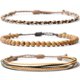 thumbnail image 1 of Nvzi Pulsera de cuerda ajustable hecha a mano con cuentas de piedra natural, 3 piezas A04, 1 of 5