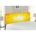 thumbnail image 2 of Yellow Headboard, Mosaic Retro Square Shapes and Patterns Pixels Rays Contemporary Graphic Design, Upholstered Decorative Metal Bed Headboard with Memory Foam, Full Size, Orange Yellow, by Ambesonne, 2 of 4