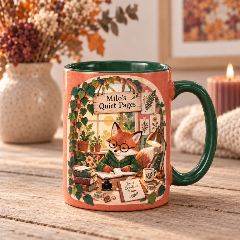 Coffee Mug, Bookish Fox Design for Writers and Journal Lovers - Walmart.com