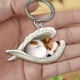 thumbnail image 2 of Lindo colgante de perro ángel durmiente, llavero acrílico de perro ángel durmiente, colgante 2D para coche, mochila, árbol de Navidad, regalo de cumpleaños, decoración del hogar, 2 of 7