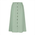thumbnail image 5 of yillto Womens Skirts a Lined High Elastic Waist Buttons down Elegant Midi Skirt for Women, 5 of 7