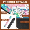 thumbnail image 5 of Mahjong Mat with Carrying Bag 31.5" x 31.5" Non-Slip Noise Reduction Tropical Starfish Frame Pink Scales Palm Leaves Table Mat for Mahjong Poker Dominoes Card Board Tile Games, 5 of 5