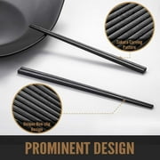 10 Pairs Reusable Chopsticks , Dishwasher & Heat Resistant, 9.5 Inch Asian Kitchenware , Black Non-Slip Chopsticks for Cooking, Sushi, Ramen , Lightweight & Durable