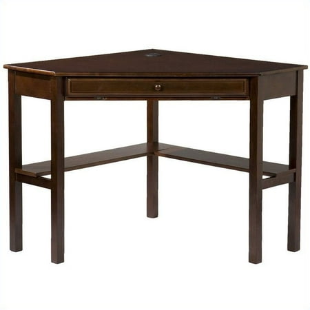 Southern Enterprises Corner Computer Desk 48 Wide Espresso