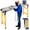 Yellow + Silver, variant on 5-Level Adjustable Height Adjustable Platform Ladder, Folding Scaffolding for Stairs with Slip-Resis, Scaffolding Platform for Building Decoration