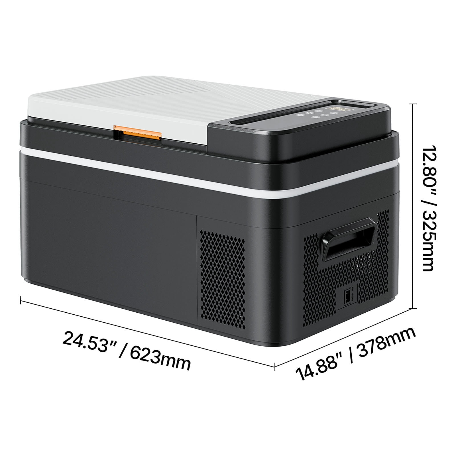 KFFKFF Portable Car Refrigerator, DC 12/24V AC100-240V Compressor Cooler, -4°F to 68°F Fridge with APP Control, 23 QT Freezer for RVs, Campsites, Boats, Camping, Fishing, 45W Electric Cooler