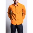 thumbnail image 4 of G-Style USA Men's Regular Fit Long Sleeve Solid Color Dress Shirts - ORANGE - Medium - 32-33, 4 of 4