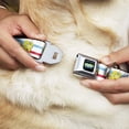 thumbnail image 2 of Nickelodeon Pet Collar, Dog Collar Metal Seatbelt Buckle, Mocking Spongebob Pose Stripe White Blue Red, 13 to 17 Inches 1.5 Inch Wide, 2 of 9
