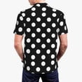 thumbnail image 4 of Balery Black and White Polka Dot Printed Men’s Short Sleeve Polo Shirt, Midweight Men's Shirt,Golf Polo shirts -XX-Large, 4 of 9