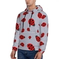 thumbnail image 3 of Fotbe Men's Hoodie with Ladybug Pattern - Kangaroo Pocket Pullover Hooded Sweatshirt, Perfect for Daily Wear, Travel, and Home-3X-Large, 3 of 7
