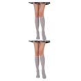 thumbnail image 2 of Qarigey Calcetines a rayas hasta el muslo Estilo simple Juegos deportivos Calentadores Día de San Valentín Mujeres Accesorios para diario 2piezas Gris, 2 of 6