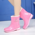 thumbnail image 2 of Women's low Calf Rain Cute Bow Boots Waterproof Fashion Garden Shoes Anti-slipping Rainboots For Women Comfortable Insole Light Rain Shoes, 2 of 6