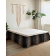 thumbnail image 2 of Leopard Print Wrap Around Bed Skirts for California King Bed 18" Drop,Bed Skirt with Adjustable Elastic Belt Dust Ruffle Bed Valance Chic Abstract Black Brown Animals Texture Bed Frame Cover, 2 of 7