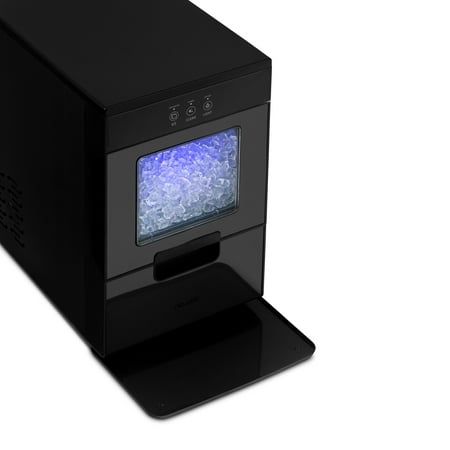 NewAir - 44lb. Nugget Countertop Ice Maker with Self-Cleaning Function - Black Stainless Steel