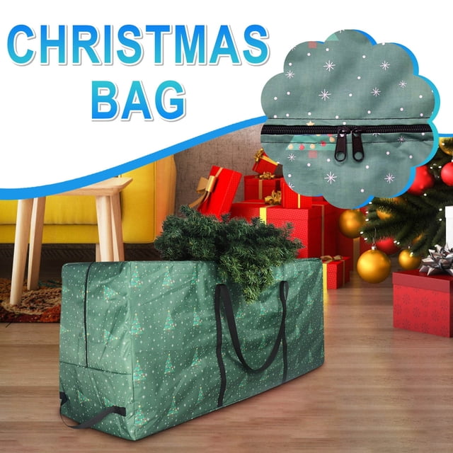Tarmeek Christmas Storage Bag, Christmas Ornaments Storage Box, Storage Containers for Christmas Tree, Gift Wrapping Ribbons Bows Wrapping, Christmas Storage Box