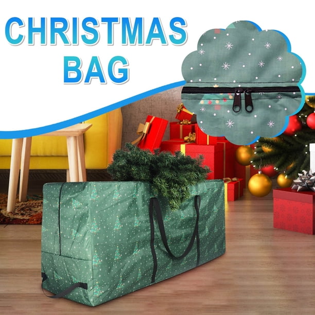 Large Waterproof Artificial Christmas Tree Storage Bag with Double Zipper for Garage or Attic Organization