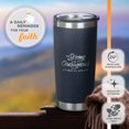 thumbnail image 4 of Christian Art Gifts Large Stainless Steel Scripture Tumbler Travel Mug for Men & Women: Strong & Courageous Inspirational Bible Verse, Double-wall Vacuum Insulated & Lid, Hot/Cold, Navy Blue, 18 oz., 4 of 6