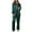 Green, variant on Women Fashionable Silk Pajama Set 2 Piece Long Sleeve Button Down Casual Suit With Pants Pink,S