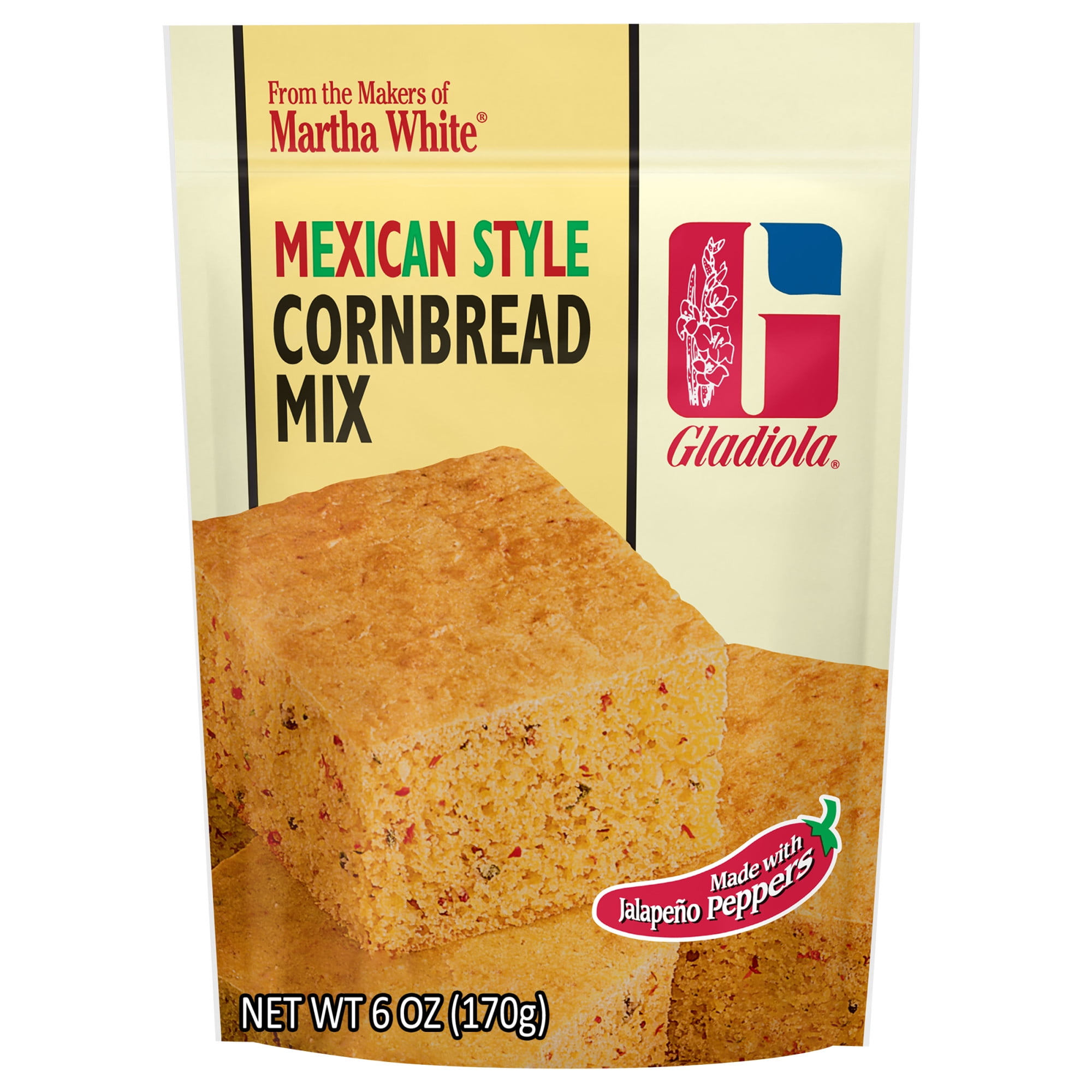 (4 pack) Martha White Gladiola Mexican Style Cornbread Mix, 6 oz Pouch