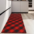 thumbnail image 4 of Red Black Checkerboard Checkered Pattern Kitchen Rug Mat,Kitchen Runner Rugs Non Skid Washable,Decorative Kitchen Floor Mats for Kitchen,Sink,Laundry,17"X47", 4 of 5
