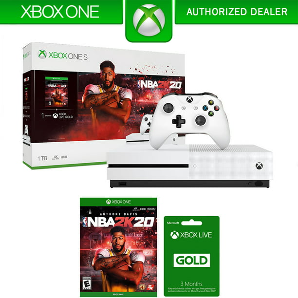 Microsoft Xbox One S Bundle: 1 TB Console w/ NBA 2K20 & 3-Month Xbox ...
