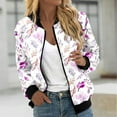 thumbnail image 1 of ICHUANYI Liquidación Estilo de Mujer Elegante Cuello Alto Bolsillo Cremallera Estampado Floral Manga Larga Abrigo Casual ICHUANYI WER202308251292, 1 of 4