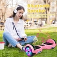 thumbnail image 6 of Electric Hoverboard for Girls with Bluetooth 6.5" Flashing LED Wheels Self Balancing Scooter, 200 lb Weight Limit, Pink, 6 of 8