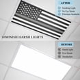 thumbnail image 4 of Thin Grey White Line Fluorescent Light Covers, American Flag Star Magnetic Light Covers for Ceiling Lights, Fluorescent Ceiling Shade Filters for Classroom Bedroom Office 4x2Ft x 2PCS, 4 of 8