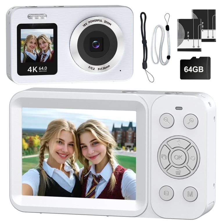 Froura 4K Digital Camera, 64MP, Dual-Screen Vlogging Camera, 18X