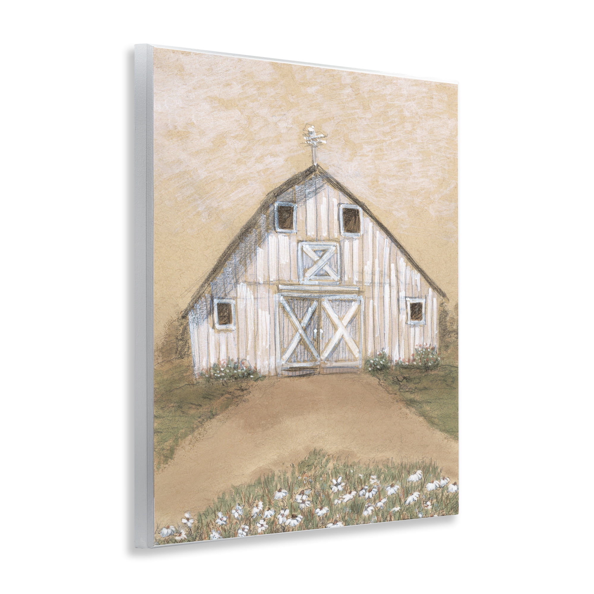 Stupell Industries Barn Lane Flowers Drawing Wall Plaque Art, design by Patti Bishop