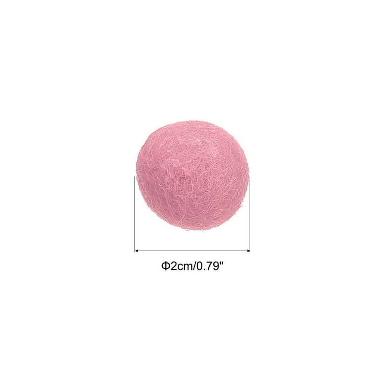 Wool Felt Balls Beads Woolen Fabric 2cm 20mm Pink for Home Crafts