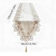 thumbnail image 3 of DefiDgd 47x16inch Burlap Lace Table Runner,Vintage Breathable Rustic Design Elegant Embroidered Floral Lace Cover for Farmhouse Wedding Dinner Holiday Birthday Party Home Tabletop Decor(K), 3 of 6